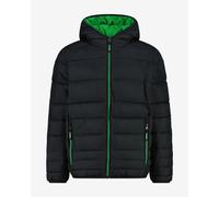 CMP Padded Feel-Warm Flock Hooded Jacket Black Green Boy - 16