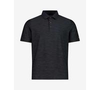 CMP Stretch Short Sleeve Polo Shirt Marbled Dark Grey - M