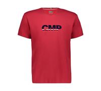 Cmp T-shirt Man Red Elastic Lettering Jersey Stretch