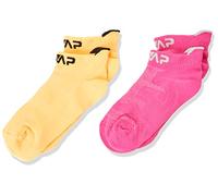 CMP Unisex-Children Calzino Ultraleggero Da Running Bipack Socks, Bouganville/Solarium, 28/30