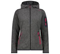 CMP - Women's Jacket Fix Hood Jacquard Knitted Stripes - Fleece jacket size 44, grey