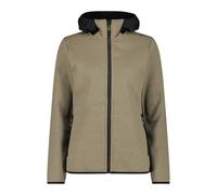 CMP Women's Giacca Da Donna in Pile Knit Tech Con Cappuccio Fisso Jacket, Sesame-Charcoal, 42