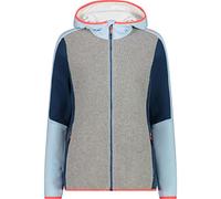 CMP Women's Stretch Fleece Jacket with Fixed Hood Crystal Blue