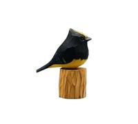 CMQTHINGS Garden decor Small Wooden Bird Statues Home Décor Handmade Animal Figurine Hand Carved Crafts Decorative Sculpture Outdoor Statue(Black)