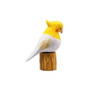 CMQTHINGS Garden decor Small Wooden Bird Statues Home Décor Handmade Animal Figurine Hand Carved Crafts Decorative Sculpture Outdoor Statue(Yellow)
