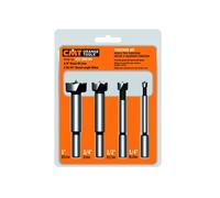 CMT 537.000.04 4-Piece Forstner Bit set, 1/4-1/2-3/4-1-Inch Diameters, 3/8-Inch Shank