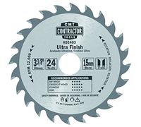 CMT K02403 ITK Contractor Ultra Finish Saw Blade and 3-3/8 X 24 Teeth, 5-Degree ATB with 15mm Bore