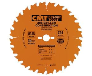 CMT Orange Tools 286.024.13M - Saw Blade for Building 315X3.2X30 Z=24 5'ATB