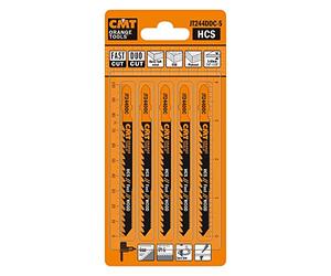 CMT ORANGE TOOLS JIG Saw Blades, JT244DDC-5, Coarse Curve Duo Cut, Carbon Steel, Wood & Engineered Wood, 5-Piece Pack