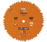 CMT P10050 ITK Plus Combination Saw Blade, 10 x 50 Teeth, 1FTG+ 4ATB Teeth with Shear with 5/8-Inch bore