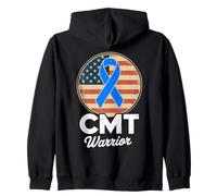 CMT Warrior Charcot-Marie-Tooth Disease Awareness Ribbon Zip Hoodie