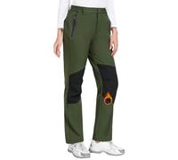 CMTOP Waterproof Trousers Womens Hiking Walking Pants Thermal Fleece Lined Ladies Winter Outdoor Lightweight Windproof Warm Softshell Ski Snow Pants with Zipper Pockets