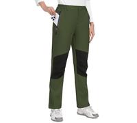 CMTOP Waterproof Trousers Womens Hiking Walking Pants Thermal Fleece Lined Ladies Winter Outdoor Lightweight Windproof Warm Softshell Ski Snow Pants with Zipper Pockets