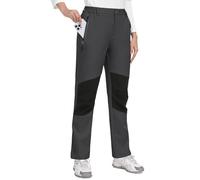 CMTOP Waterproof Trousers Womens Hiking Walking Pants Thermal Fleece Lined Ladies Winter Outdoor Lightweight Windproof Warm Softshell Ski Snow Pants with Zipper Pockets Dark Grey