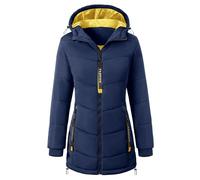 CMTOP Women's Coats Winter Jackets for Women Warm Lightweight Coats for Women Thermal Zipper Ladies Coats Water Repellent Hooded Windproof Womens Coats with Pockets for Leisure Outdoors(Navy Blue,XXL)