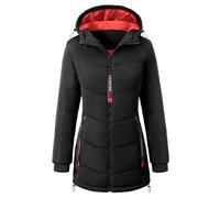 CMTOP Women's Coats Winter Jackets for Women Warm Lightweight Coats for Women Thermal Zipper Ladies Coats Water Repellent Hooded Windproof Womens Coats with Pockets for Leisure Outdoors(Black,XXL)