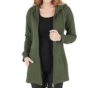 CMTOP Women's Hoodies Full-Zip Up Sweatshirts Jumpers for Women Fleece Hooded Outerwear Hoody With Drawstring with 2 Pockets Long Sleeve Color Block Sweater Cotton Green