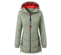 CMTOP Women's Winter Coat, Green, XXL, Water Repellent, Hooded, Quilted, Regular Fit, Long Sleeve, Hip Length, Solid, Slant Pocket, Polyester Lining, Hand Wash Only