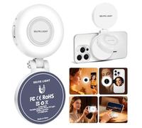 CMUBH Magnetic Selfie Light Compatible for MagSafe iPhone: 3 Color Modes, Rechargeable 360° Rotating LED Ring Fill Light with Mirror for Photography/Makeup/TikTok/Zoom/Video Conferences, White