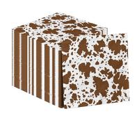 CMUSKO Highland Cow Decorations, 40Pcs Cow Print Napkins Cow Print Party Supplies Disposable Brown Cow Napkins,Cocktail Cow Print Tissue Paper for Farm Cow Birthday Party Baby Shower Decorations