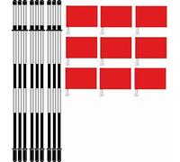 CMW Golf Flag Pins - 6ft Black & White with Red flags - Pack of 9