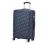 CMY 24" Medium Super Lightweight Hard Shell ABS+PC Travel Hold Check in Luggage Suitcase with 4 Dual Spinner Wheels Trolley Bag 3 Digit Combination Lock Telescopic Handle (Navy, 24)