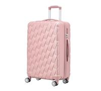 CMY 24" Medium Super Lightweight Hard Shell ABS+PC Travel Hold Check in Luggage Suitcase with 4 Dual Spinner Wheels Trolley Bag 3 Digit Combination Lock Telescopic Handle (Rose Gold, 24)