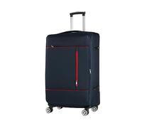 CMY Cabin Suitcase Soft Shell Super Light Weight 4 Spinner Double Wheels Durable Luggage Carry On Expandable 3 Digit Combination Lock 20 Inch (Navy)