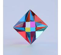 CMY Cubes® - THE AETHER (50mm) - CMY Octahedron Optical Polyhedron - Cyan, Magenta, Yellow - Subtractive Color Mixing, Diamond Polished, Scientific and Educational Toys, Gorgeous Physics Toys