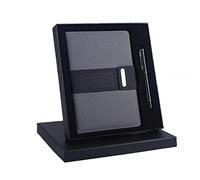 CMY Executive Classic Leather A5 Notebook with Pen Vintage Travel Notebook and Pen Journal Diary Business Daily Ideas Notepad Christmas Birthday Gift Set for Girls Women Mum Dad (ASH GREY)