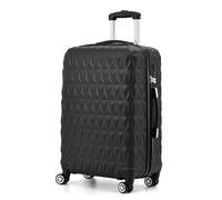 CMY Hard Shell Medium Suitcase Check-in Luggage - Lightweight 4-Wheel ABS 24" with Spinner Wheels - 3 Digit Combination Lock - Durable Travel Trolley Bag (Black)