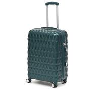 CMY Hard Shell Medium Suitcase Check-in Luggage - Lightweight 4-Wheel ABS 24" with Spinner Wheels - 3 Digit Combination Lock - Durable Travel Trolley Bag (Dark Green)