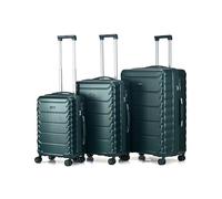 CMY Hardshell Suitcase Luggage | Durable Suitcases | Lightweight & Secure with Combination Lock | Smooth 4 Dual Spinner Wheels | Ideal Travel Bag & Luggage Sets (Dark Green, Full 3 Piece Set)