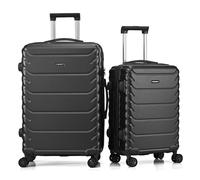 CMY Hardshell Suitcase Luggage | Durable Suitcases | Lightweight & Secure with Combination Lock | Smooth 4 Dual Spinner Wheels | Ideal Travel Bag & Luggage Sets (Dark Grey, Cabin 20" + Medium 24")