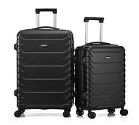 CMY Hardshell Suitcase Luggage | Durable Suitcases | Lightweight & Secure with Combination Lock | Smooth 4 Dual Spinner Wheels | Ideal Travel Bag & Luggage Sets (Black, Medium 24" + Large 28")