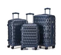 CMY Hardshell Suitcase Luggage | Durable Suitcases | Lightweight & Secure with Combination Lock | Smooth 4 Dual Spinner Wheels | Ideal Travel Bag & Luggage Sets (Navy, 3 Piece Full Set)