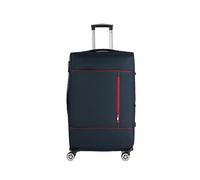 CMY Large Soft Shell Lightweight Suitcase 4 Spinner Double Wheels Durable Luggage Expandable 28 Inch (Navy)