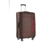 CMY Large Soft Shell Lightweight Suitcase 4 Spinner Double Wheels Durable Luggage Expandable 28 Inch (Brown)