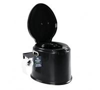 CMY Lightweight and Portable 5L Camping Toilet with Seat, Lid, Handles and Roll Holder - 3 Colours- Compact Waste for Indoor and Outdoor Loo Caravan Picnic and Festivals (Black)