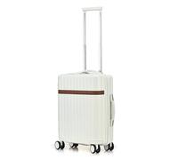 CMY Luggage Suitcase Hard Shell | Cabin Luggage | Lightweight Suitcases | Aluminum Telescopic Handle | 3 Digit Combination Lock | 4 Dual Spinner Wheels | Trolley Travel (Milky White, Cabin 20")