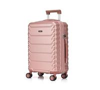 CMY Medium Suitcase Luggage | Hard Shell PC+ ABS | Lightweight | 4 Dual Spinner Wheels | Hold Check in Luggage | 3 Digit Combination Lock | Telescopic Handle (Rose Gold, Medium 24")