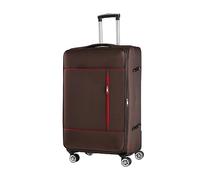 CMY Soft Shell Medium Lightweight Suitcase 4 Spinner Double Wheels Durable Luggage Expandable Checked in Trolley 24 Inch (Brown)