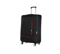 CMY Soft Shell Medium Lightweight Suitcase 4 Spinner Double Wheels Durable Luggage Expandable Checked in Trolley 24 Inch (Black)