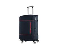 CMY Soft Shell Medium Lightweight Suitcase 4 Spinner Double Wheels Durable Luggage Expandable Checked in Trolley 24 Inch (Navy)