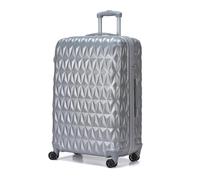 CMY Suitcase 28 Inch Large Hard Shell Luggage Lightweight ABS 4 Dual Spinner Wheels Business Trip Trolley Case Suitcases Hold Check in Luggage 3 Digit Combination Lock (Silver, 28 inches)