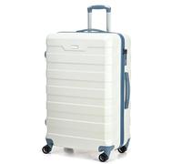 CMY Suitcase Large Lightweight Hard Shell ABS Large Suitcase 4 Dual Spinner Wheels Hold Check in Luggage 3 Digit TSA Combination Lock (White)