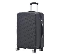 CMY Suitcase Large Size Hard Shell Lightweight 4 Dual Spinner Wheels Trolley Luggage Suitcases 28" Hold Check in Luggage Combination Lock Telescopic Handle (Black, 28)