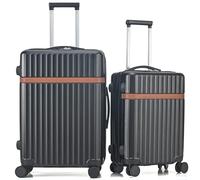 CMY Suitcase Luggage Set | Lightweight Hard Shell Suitcases | 4 Silent Dual Spinner Wheels | 3 Digit Combination Lock | Aluminium Telescopic Handle | 2 Pcs Sets (Slate Grey, Medium 24" + Large 28")