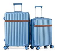 CMY Suitcase Luggage Set | Lightweight Hard Shell Suitcases | 4 Silent Dual Spinner Wheels | 3 Digit Combination Lock | Aluminium Telescopic Handle | 2 Pcs Sets (Sky Blue, Cabin 20" + Medium 24")