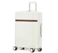 CMY Suitcase Medium Hard Shell |Lightweight & Durable |3 Digit Combination Lock |Telescopic Handle | 24" Hold Check in Luggage (Milky White, Medium 24")